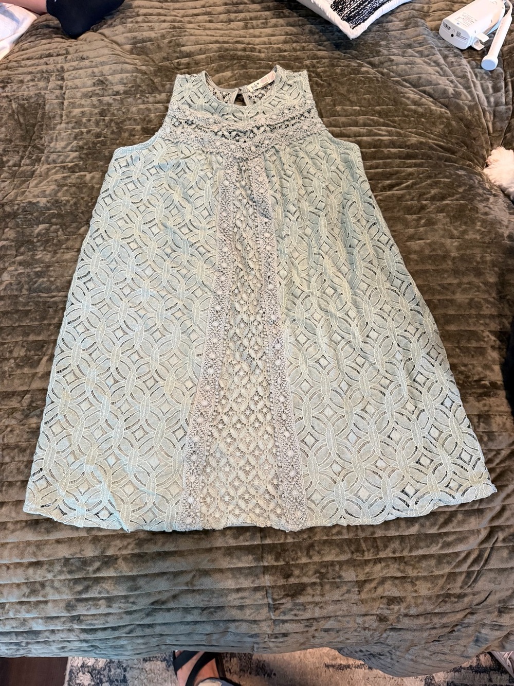 Jolt Lace Shift Dress Size Small Sage Green Sleeveless Boho